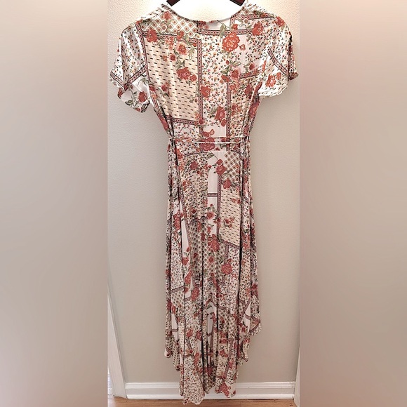 Vtg Cottage-Coquette Floral High Low Midi Wrap Dress (EUC) - Picture 7 of 8
